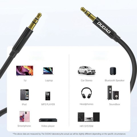Kabel przewód stereo AUX mini jack 3.5mm 1m - czarny