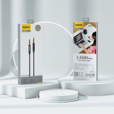 Kabel przewód stereo AUX mini jack 3.5mm 1m - czarny