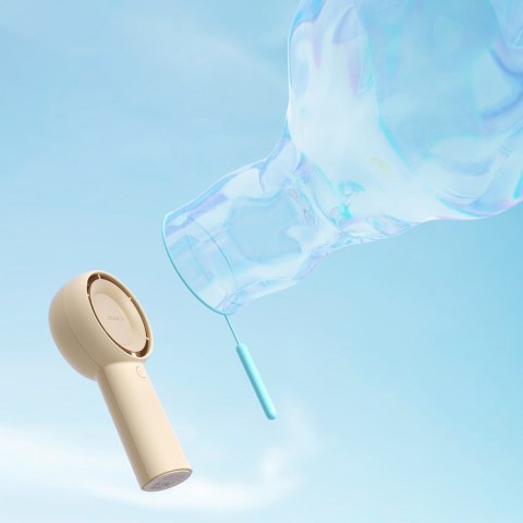 Mini wiatrak wentylator przenośny USB-C 4000mAh - beżowy