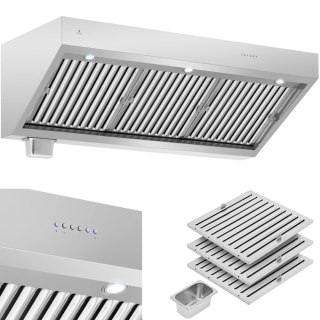 Okap pochłaniacz gastronomiczny z silnikiem oświetleniem STAL 160 cm 1500m3/h 250 W