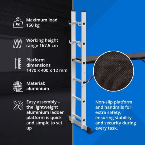 Rusztowanie drabinowe składane 3w1 do 2.73 m