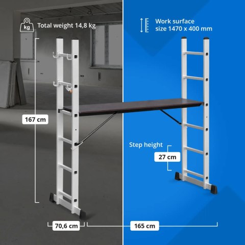 Rusztowanie drabinowe składane 3w1 do 2.73 m