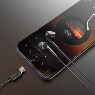 Słuchawki przewodowe douszne USB-C 1.2m - czarne