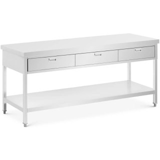 Stół blat roboczy gastronomiczny 3 szuflady półka STAL 200 x 60 cm