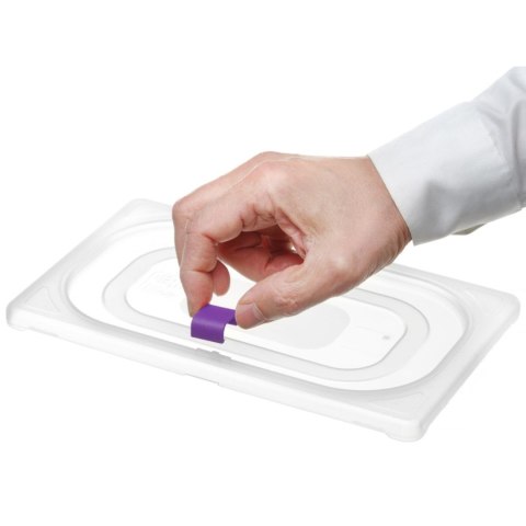 Klipsy do pojemników do żywności HACCP 12 szt. - fioletowe