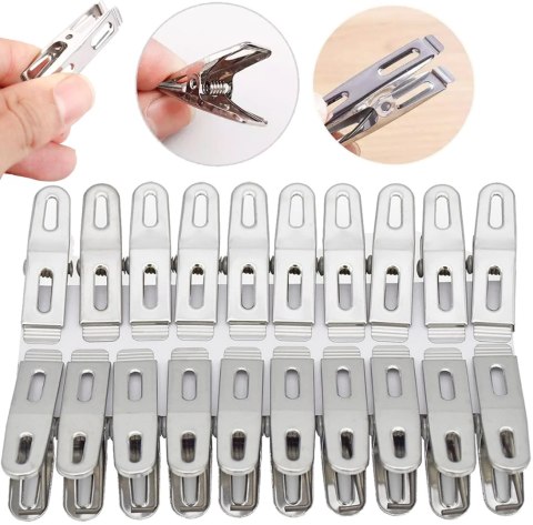 Klamerki Spinacze Do Prania Ubrań Bielizny Metalowe 20 szt. - 27327