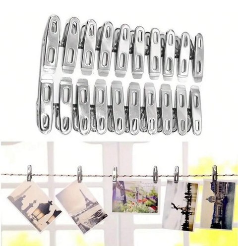 Klamerki Spinacze Do Prania Ubrań Bielizny Metalowe 20 szt. - 27327