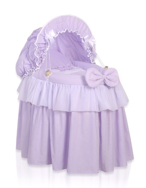 Wózek dla lalek Kosz Mojżesza dla lalek z budką LITTLE PRINCESS fioletowy