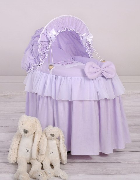 Wózek dla lalek Kosz Mojżesza dla lalek z budką LITTLE PRINCESS fioletowy