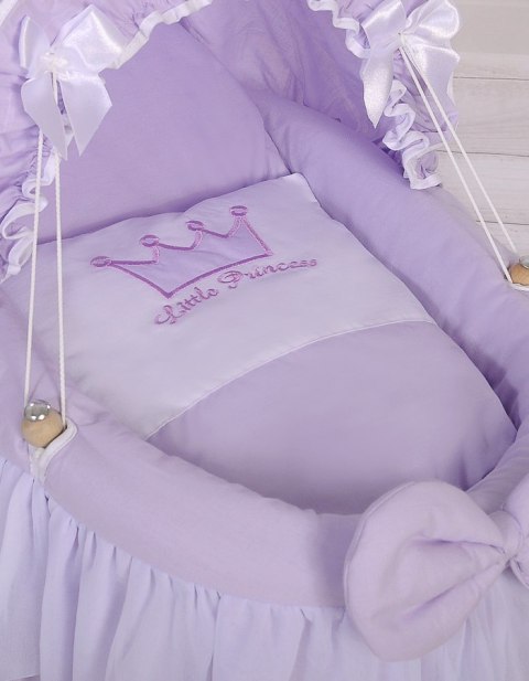 Wózek dla lalek Kosz Mojżesza dla lalek z budką LITTLE PRINCESS fioletowy