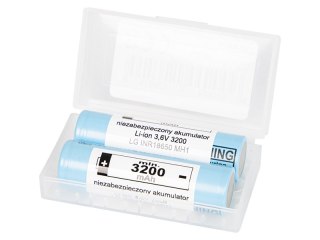 85-599# Akumulator 18650 li-ion lg 3200mah 10a 3,6v + box 2szt