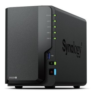NAS Synology DS225+; Tower; 2x (3.5" SATA HDD/SSD), Intel Celeron J4125; 2GB DDR4 (max. 6GB), 2x 1GbE RJ-45 - Tylko Dyski Synolo