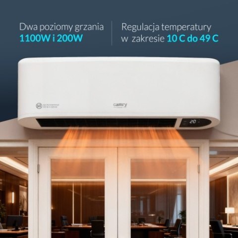 CR 7753 Kurtyna powietrzna z wyświetlaczem led | montaż ścienny | pilot zdalnego sterowania