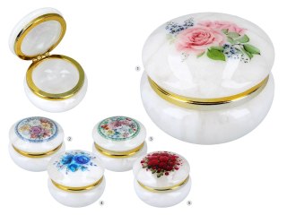 Kasetka alabastrowa okrągła 6cm (w pudełku)