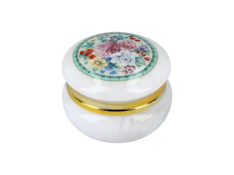 Kasetka alabastrowa okrągła 6cm (w pudełku)