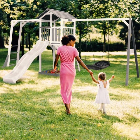 AXI Plac Zabaw Drewniany Wieża z Huśtawką Drabinki Wspinaczkowe Zjeżdżalnia XLL