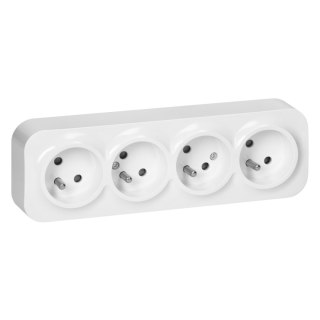 GNIAZDO POCZWÓRNE TODO 2P+Z SCHUKO IP20, BIAŁY