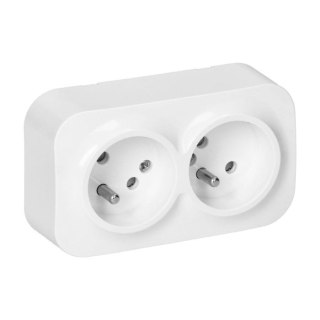 GNIAZDO PODWÓJNE TODO 2*2P+Z IP20, 16A, 230V BIAŁE