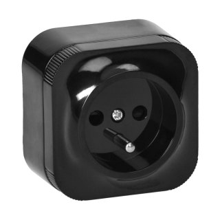 GNIAZDO POJEDYNCZE TODO 2P+Z IP20, CZARNY