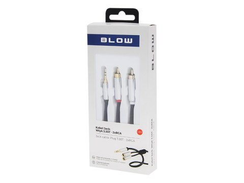 91-290# Przyłącze wtyk 3,5st-2xrca 1,5m metal