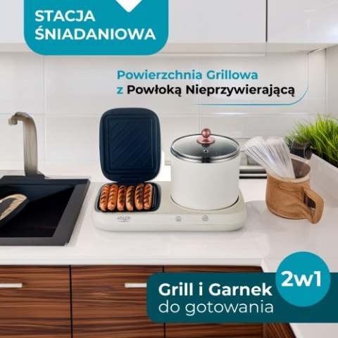 AD 6421 Stacja śniadaniowa 2 w 1 - grill i garnek do gotowania