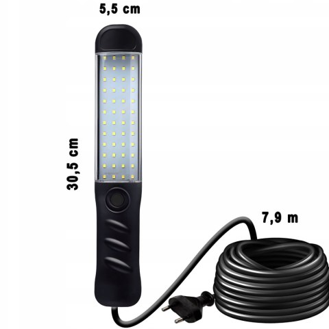 Lampa warsztatowa kanałowa z magnesem hakiem 80 LED