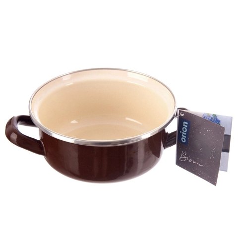 Garnek Emaliowany 600 ml ORION BROWN Retro 14 cm Indukcja Zmywarka