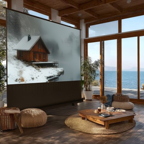 MACLEAN PRZENOŚNY EKRAN PROJEKCYJNY, KOMPAKTOWY, PODŁOGOWY, 100", 16:9 MC-964