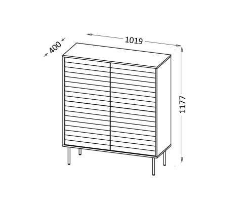 Komoda 4D CORTINA 102x40x118 czarny