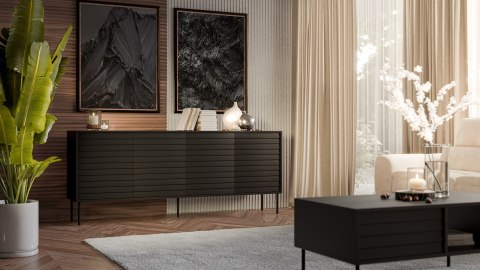 Komoda 4D CORTINA 200x40x81 czarny