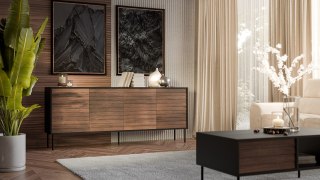 Komoda 4D CORTINA 200x40x81 czarny/orzech