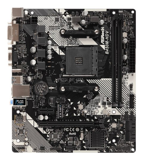 Płyta główna Asrock B450M-HDV R4.0 (AM4; 2x DDR4 DIMM; Micro ATX)