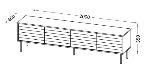 Szafka RTV 4D CORTINA 200x40x55 czarny