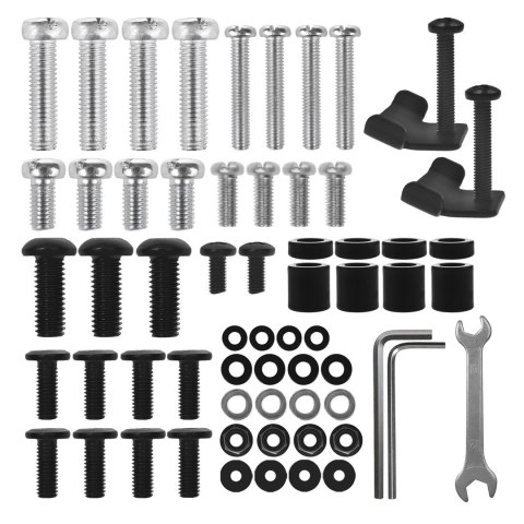 ERGO OFFICE STAND / WÓZEK DLA TV, MAX. OBCIĄŻENIE 50KG / 5KG PÓŁKA, MAX. VESA 600X400, WBUD. LISTWA ZASIL., CZARNY ER-304 B