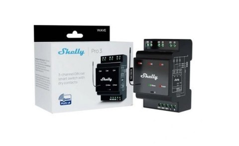 Shelly Qubino Wave Pro 3 3-kanałowy Przekaźnik Na Szynę Din Z-wave