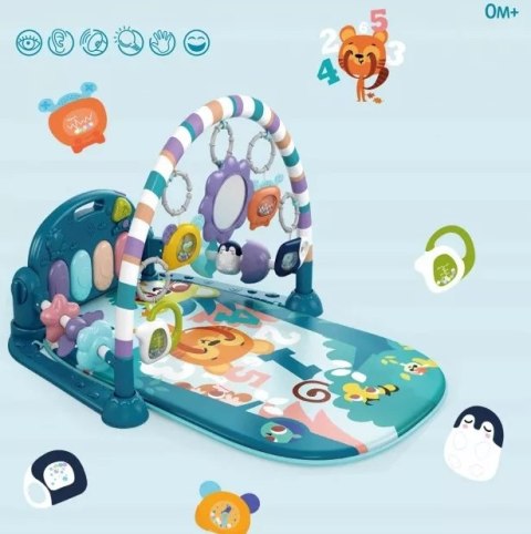 Mata edukacyjna z pianinkiem grzechotki gryzaki interaktywna dla niemowląt