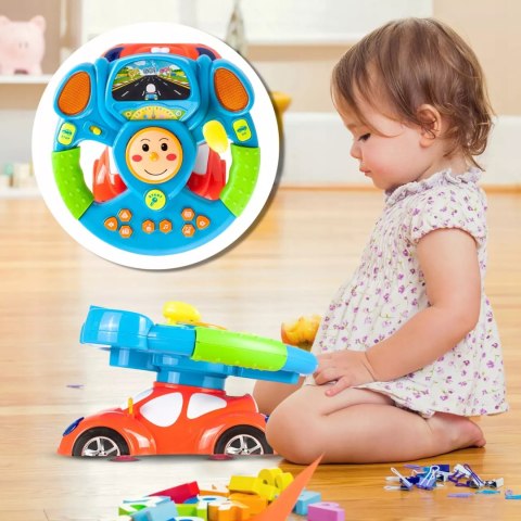 Interaktywna kierownica edukacyjna dla dzieci auto światło projektor