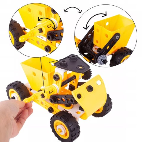 Klocki konstrukcyjne 8w1 pojazdy edukacyjne zestaw walizka 100 el