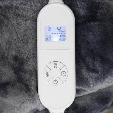 Miękki dwustronny koc elektryczny Bauerkraft 120x160 mata grzewcza pilot