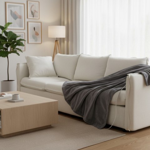 Miękki dwustronny koc elektryczny Bauerkraft 120x160 mata grzewcza pilot