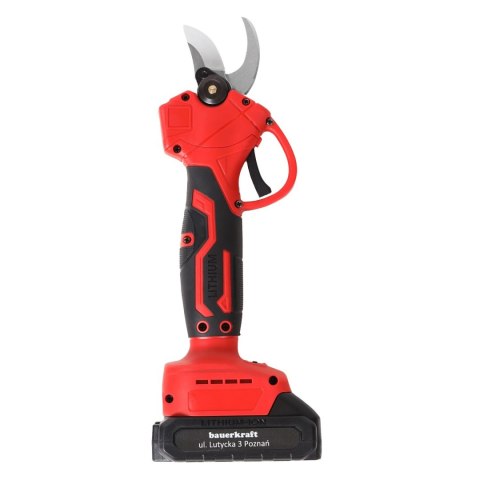 Ogrodowy sekator akumulatorowy elektryczny do gałęzi 2 akumulatory czerwony