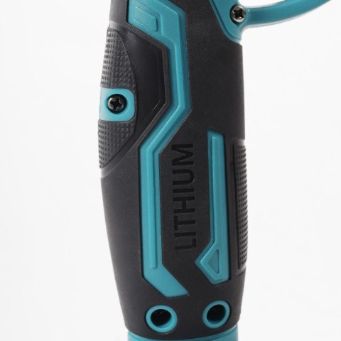 Ogrodowy sekator akumulatorowy elektryczny do gałęzi 2 akumulatory niebieski