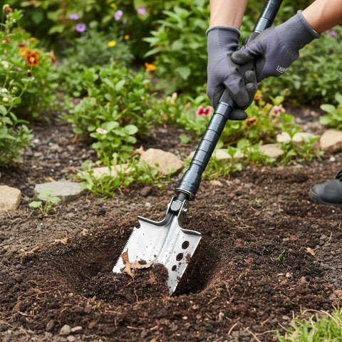 Saperka wojskowa składana łopata nóż piła krzesiwo survival camping 15w1