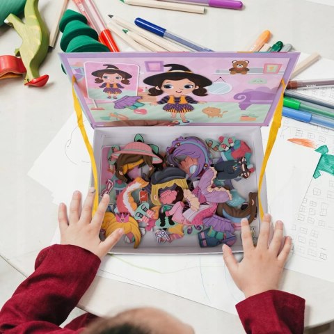 Układanka magnetyczna ubieranka dziewczynki kreatywne puzzle 51 magnesów