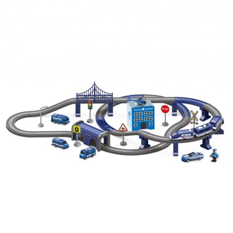 WOOPIE Kolejka Elektryczna Tor samochodowy Komisariat Policji Helikopter Auta 92 el.