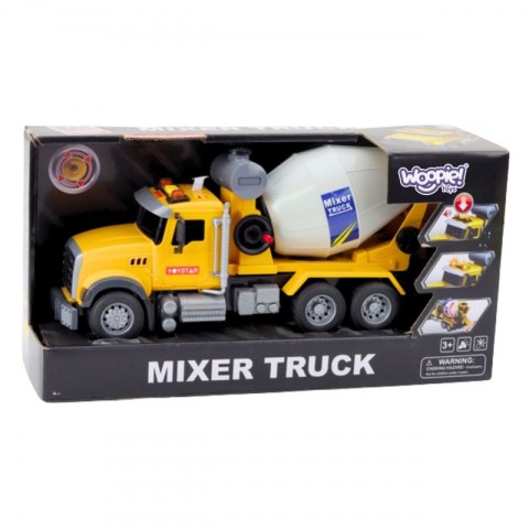 WOOPIE Ciężarówka Betoniarka Obrotowy Bęben Światła Dźwięki Żółta