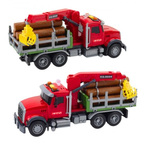 WOOPIE Ciężarówka z Ruchomym Dźwigiem do Drewna Dźwięk Światła 1:14