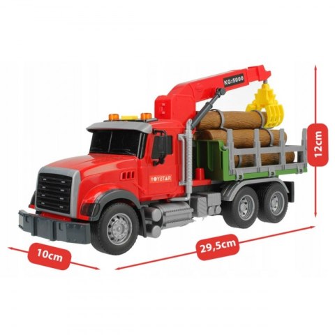 WOOPIE Ciężarówka z Ruchomym Dźwigiem do Drewna Dźwięk Światła 1:14