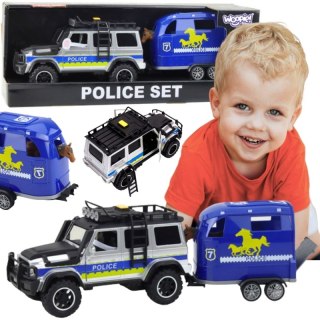 WOOPIE Zestaw Samochód Terenowy Policyjny z Przyczepą dla Konia