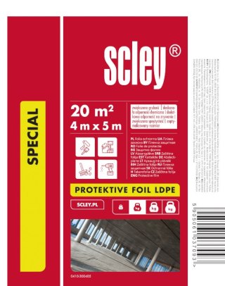Folia ochronna malarska tynkarska gruba LDPE Scley (4 x 5 m)